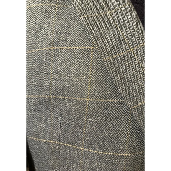 Jos A Bank Silk Wool Sport Coat Mens 42L Herringbone Windowpane Jacket Blazer - Picture 5 of 16